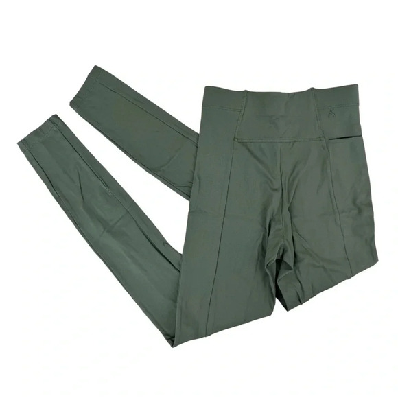 aday Lighten Up Sports Bra & Layered Up Thermal Leggings Set Green XS Activewear - Picture 5 of 15